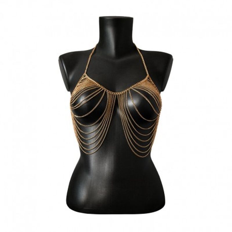 Body Chain Metal Bra Dorado