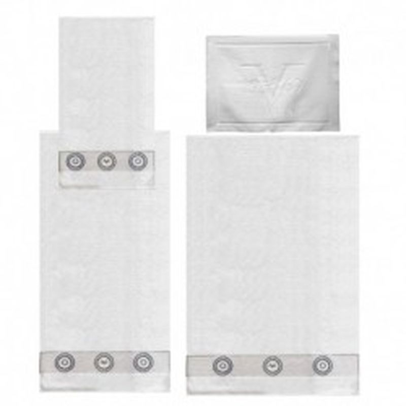 Set 3 toallas + alfombrilla Versace 1969 Blanco