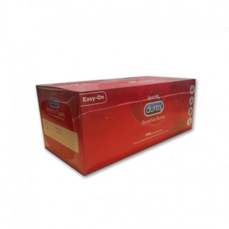 Preservativos DUREX - Sensitivo suave - caja gran formato 144 uds. - lisos, transparentes, lubricados y con depósito.