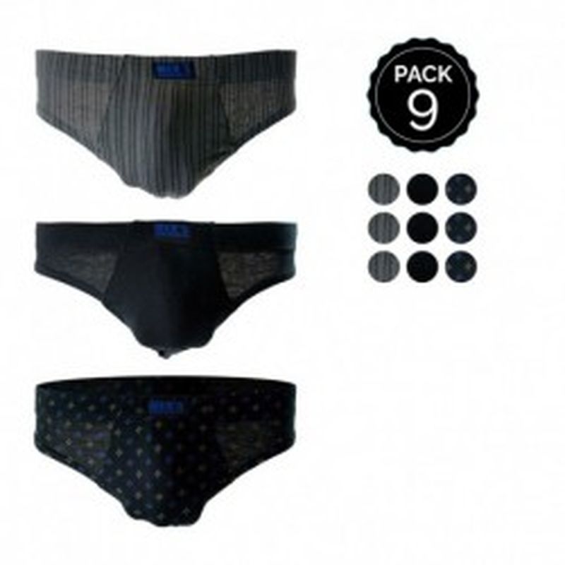 Set 9 Slips MARGINAL Multi-diseño Talla XL - 100% algodón