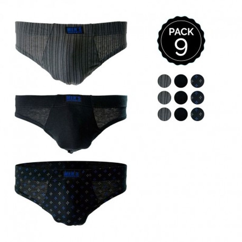 Set 9 Slips MARGINAL Multi-diseño Talla XXL - 100% algodón