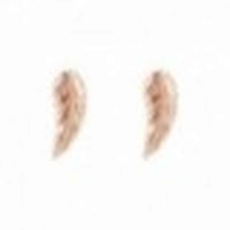 Pendiente hoja oro rosa.