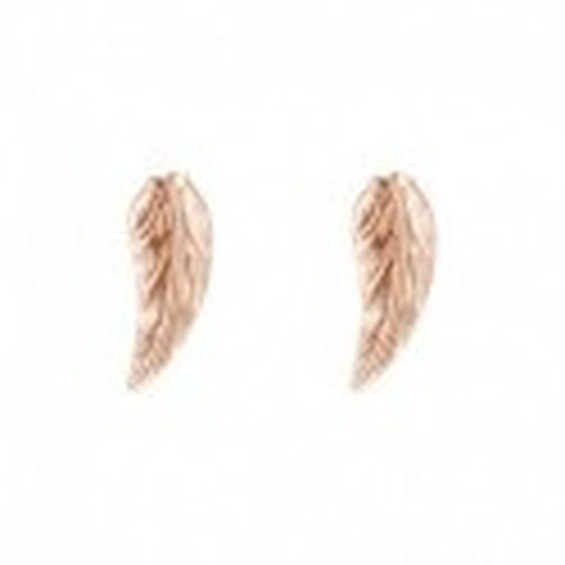 Pendiente hoja oro rosa.