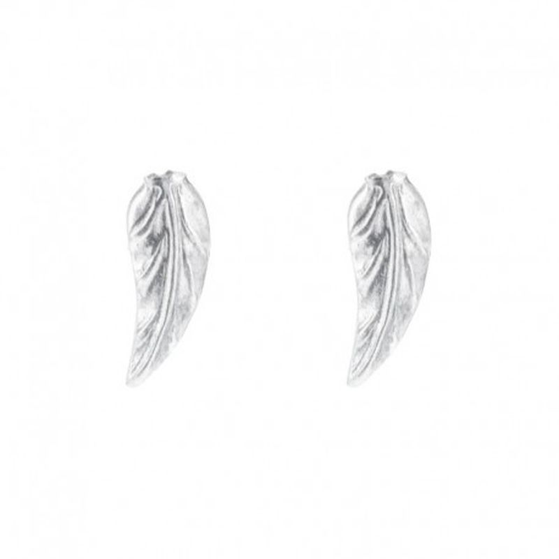 Pendiente hoja plateado.