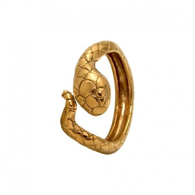 ANILLO AJUSTABLE SERPIENTE. BAÑO ROSA