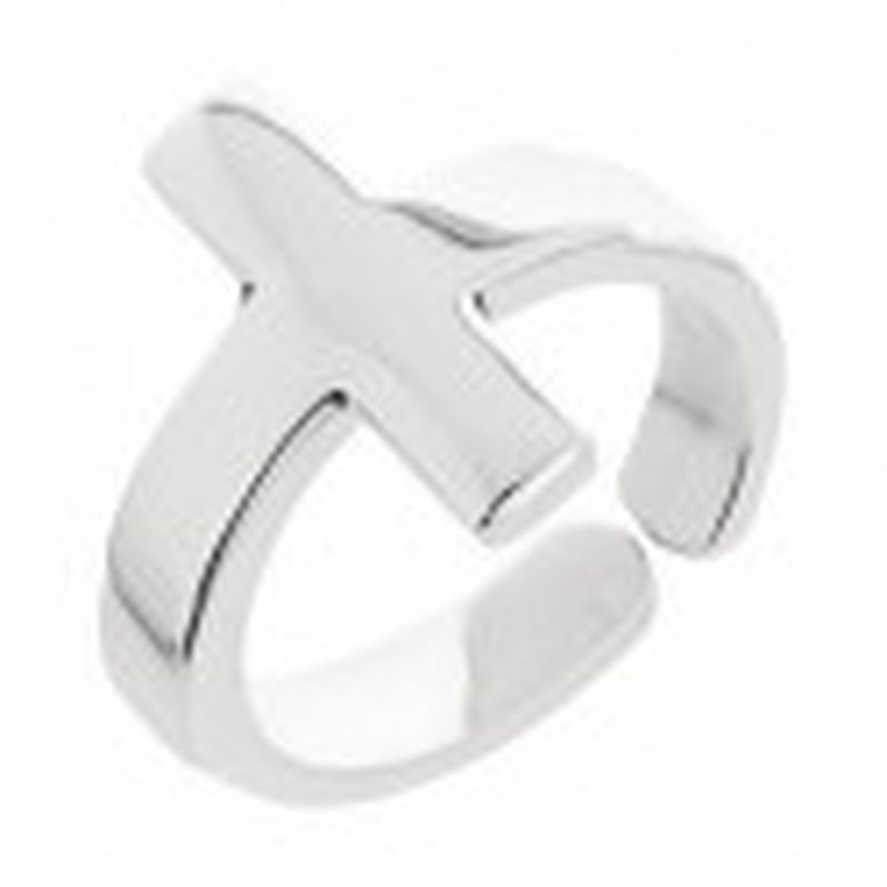 ANILLO AJUSTABLE CRUZ COLOR PLATA
