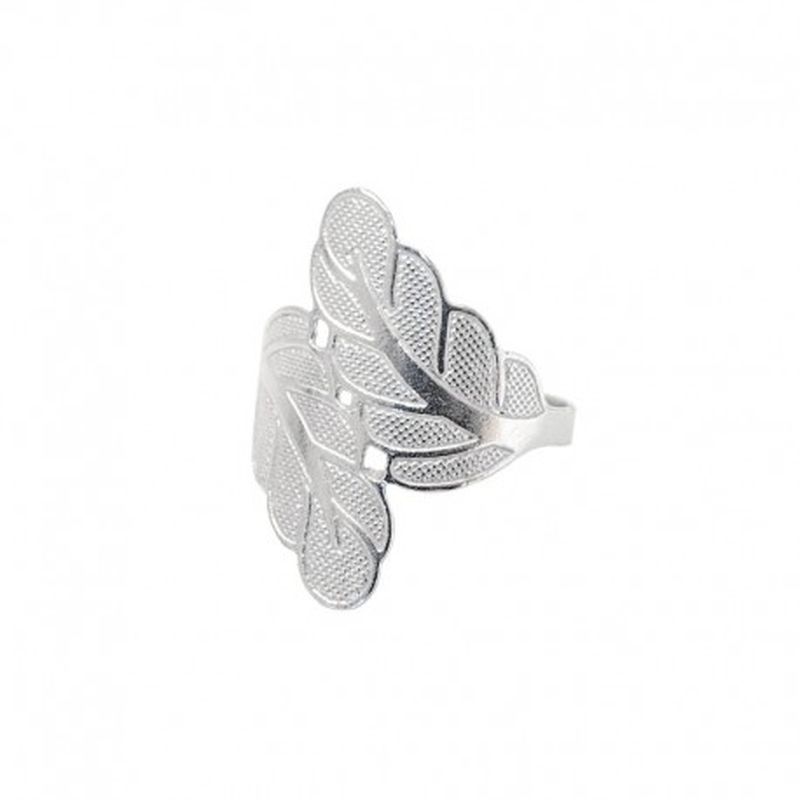 ANILLO HOJAS. COLOR PLATA