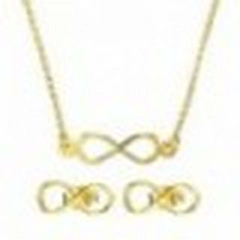 CONJUNTO GARGANTILLA Y PENDIENTES INFINITO COLOR PLATA