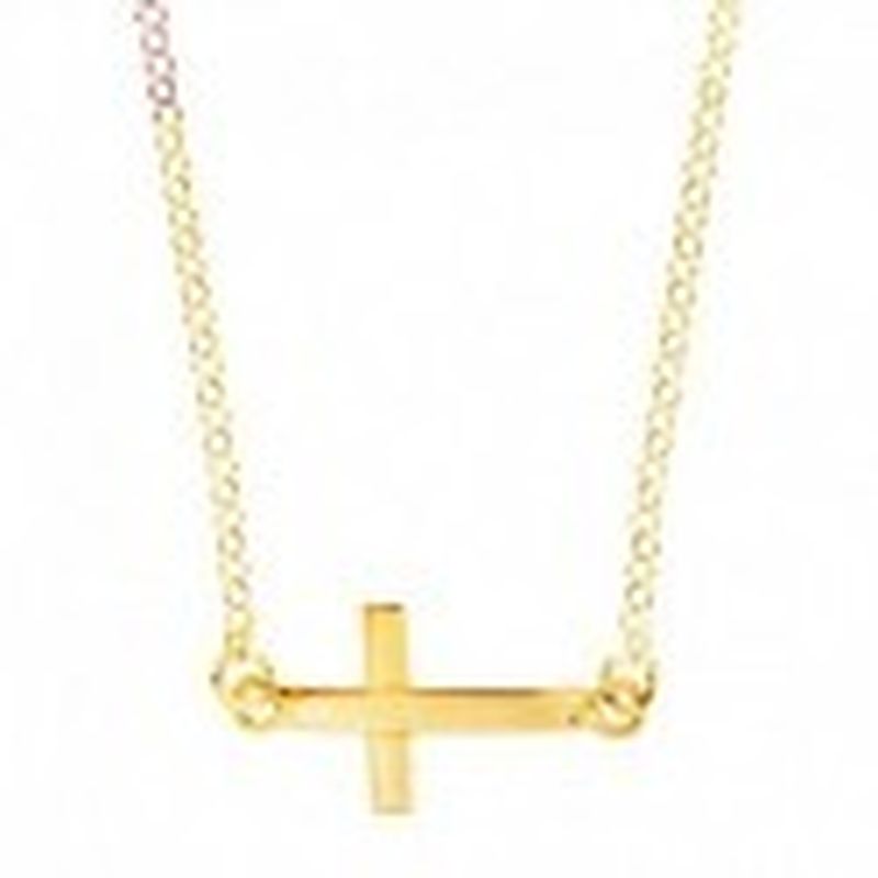 GARGANTILLA CON CRUZ. COLOR BAÑO ORO AMARILLO