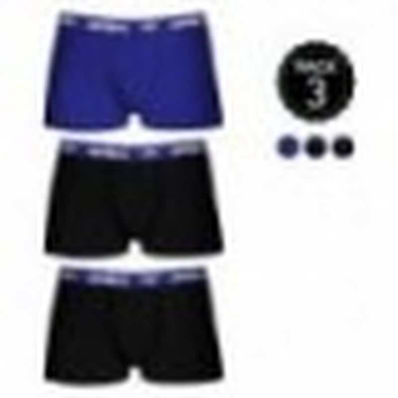 Set de 3 boxers UMBRO multicolor - 100% algodón - color negro(x2)/azul(1)