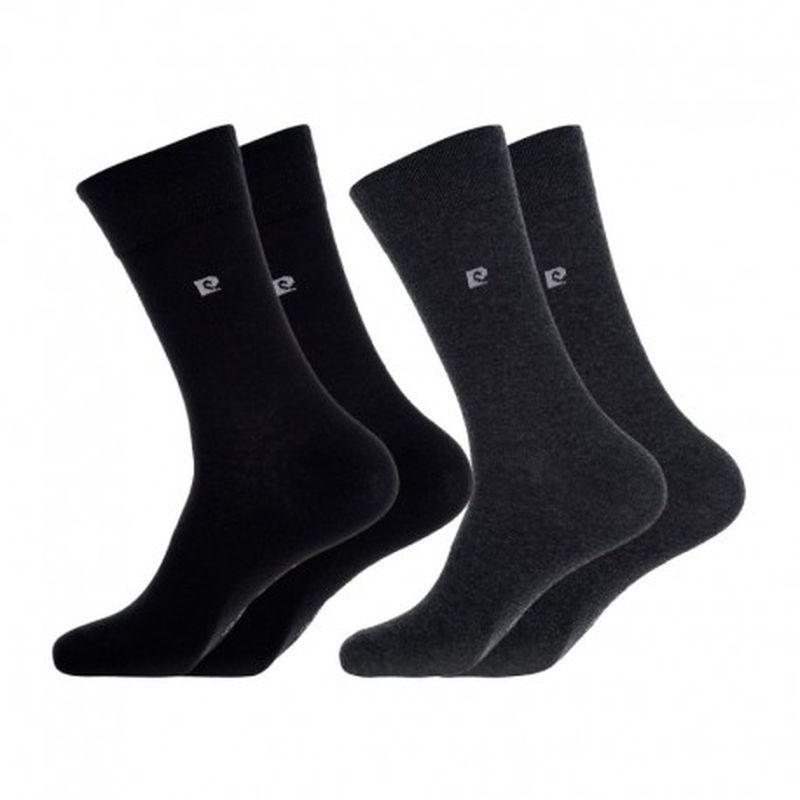 Set 10P calcetines PIERRE CARDIN - color: 5p negro + 5p gris antracita - talla 43/46