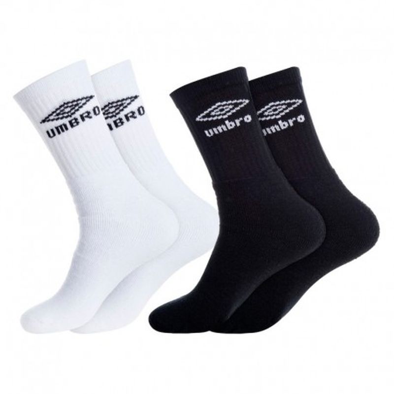 Set 12P calcetines "tenis" UMBRO 6p negros + 6p blancos - talla 39/42