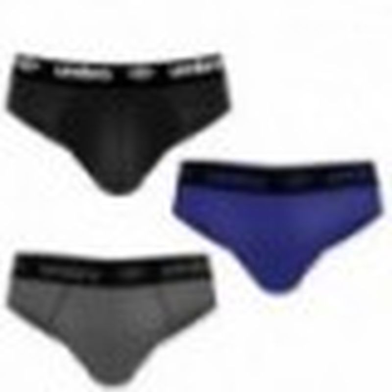 Set 6 Slips UMBRO - 95% algodón - 5% elastano) - multicolor: 2 negros/2 gris/2 azul