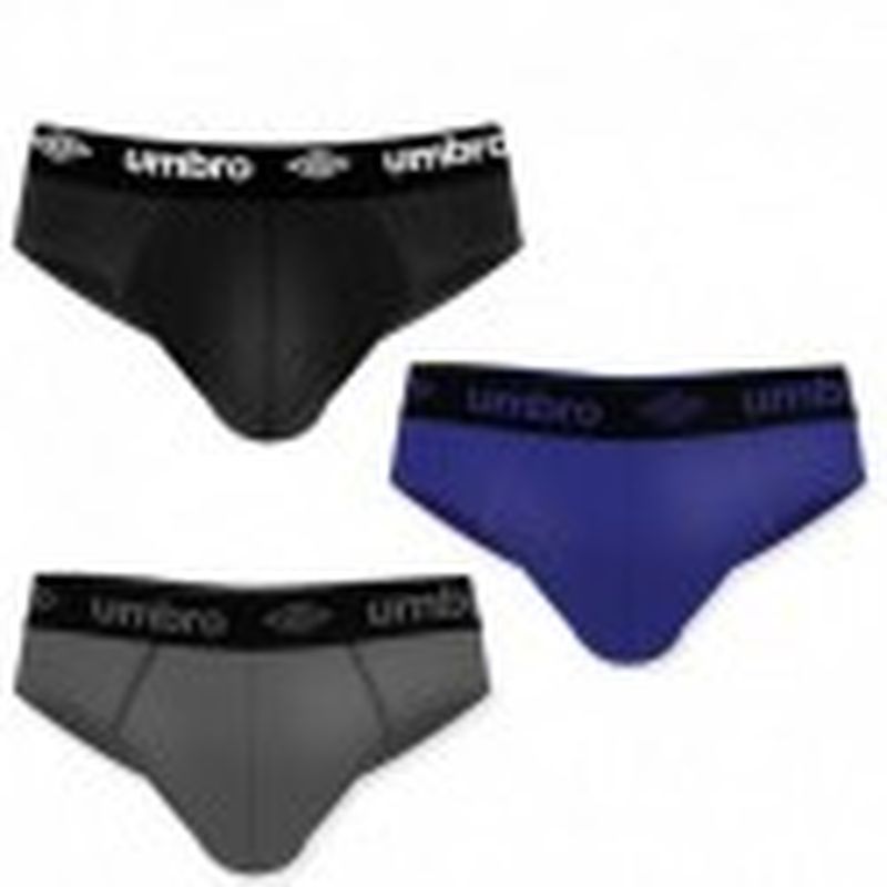 Set 6 Slips UMBRO - 95% algodón - 5% elastano) - multicolor: 2 negros/2 gris/2 azul