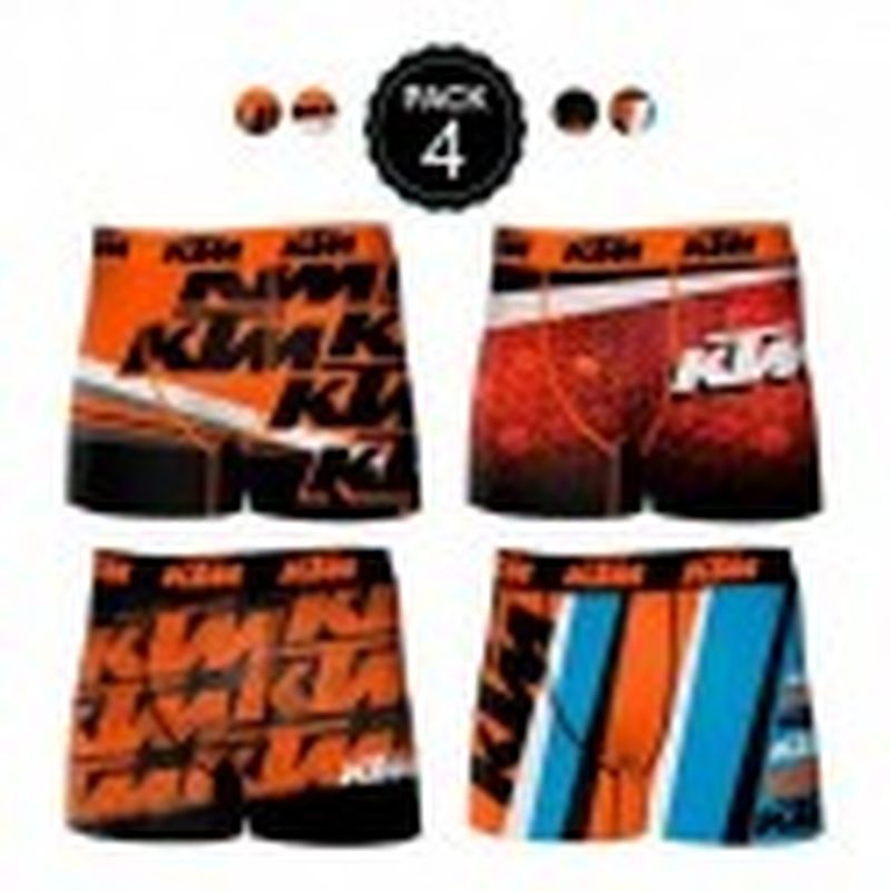 Set de 4 Boxer KTM - microfibra (92% poliéster - 8% elastano) - multicolor