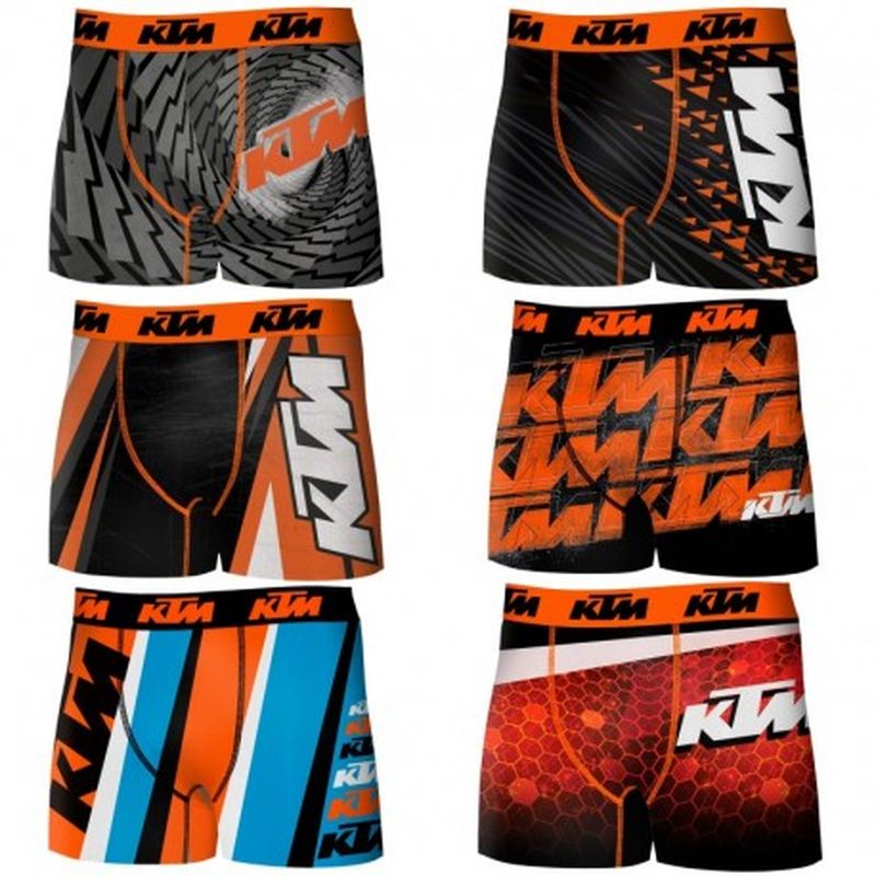 Set de 6 boxers KTM - microfibra - 92% poliéster 8% elastano
