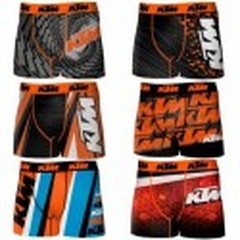 Set de 6 boxers KTM - microfibra - 92% poliéster 8% elastano