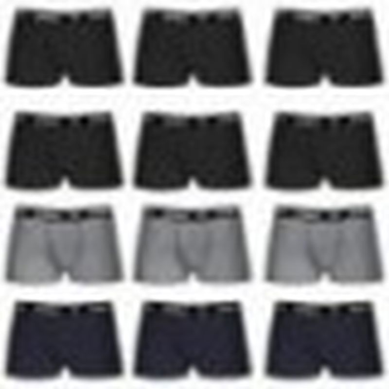 Set de 12 boxers UMBRO - microfibra - 100% algodón - Negro(x6)/Gris(3)/Azul(3)