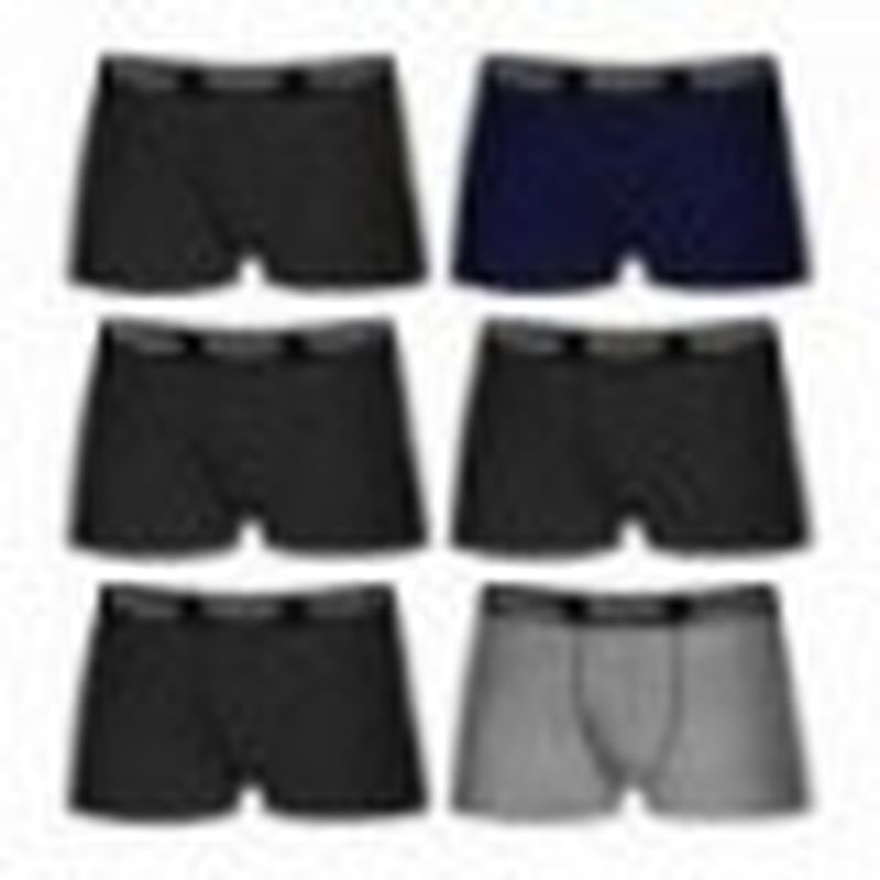 Set 6 boxer Kappa Negro(x4)/Marino(1)/Gris(1) - 95% algodón - 5% elastano