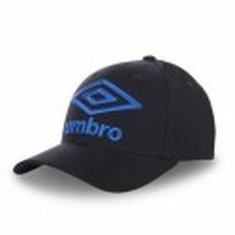 Gorra béisbol, negro+azul, 100% algodón, talla única