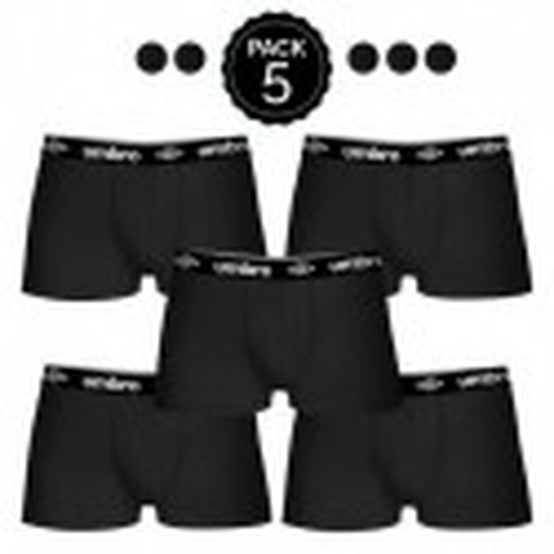 Set de 5 boxers UMBRO (5NEGROS) - 100% algodón - color negro(x5)