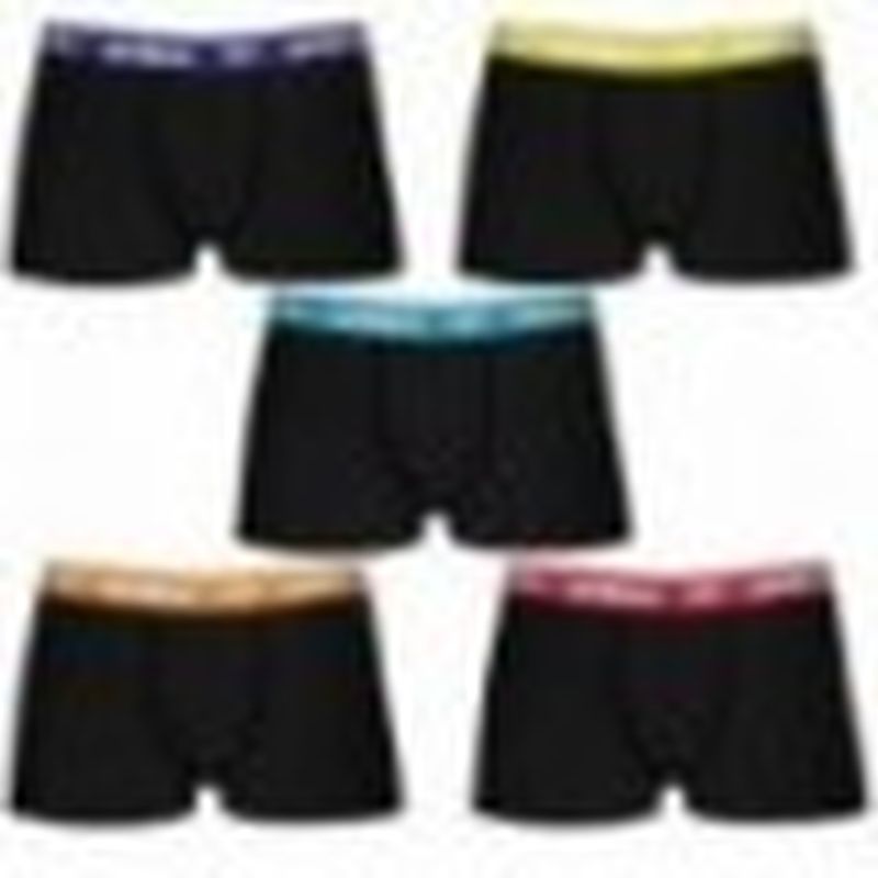 Set 5 Boxer UMBRO negros con cintura - multicolor - 100% algodón -