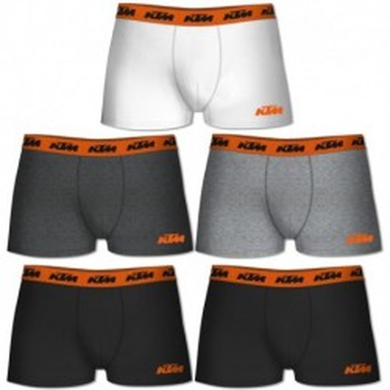 Boxer KTM - Set 5 boxer microfibra (60% poliéster - 35% algodón - 5% elastano) - multicolor con cintura naranja