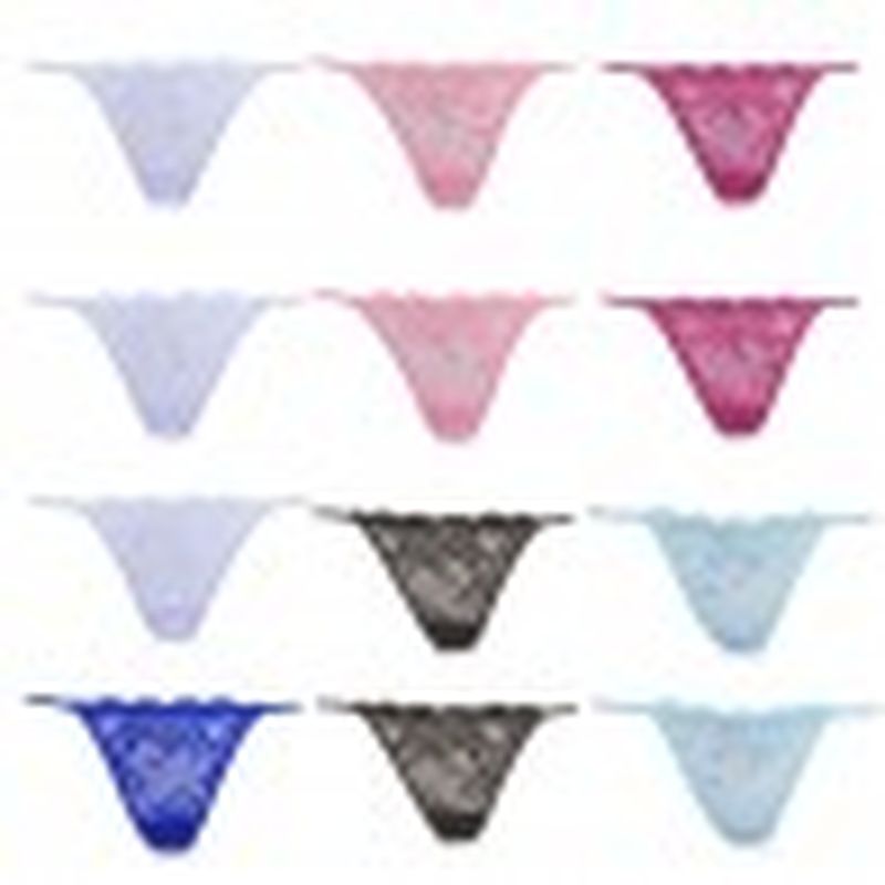 Set 12 Braquitas tanga de hilo "2922", multicolor, Only You, talla única F