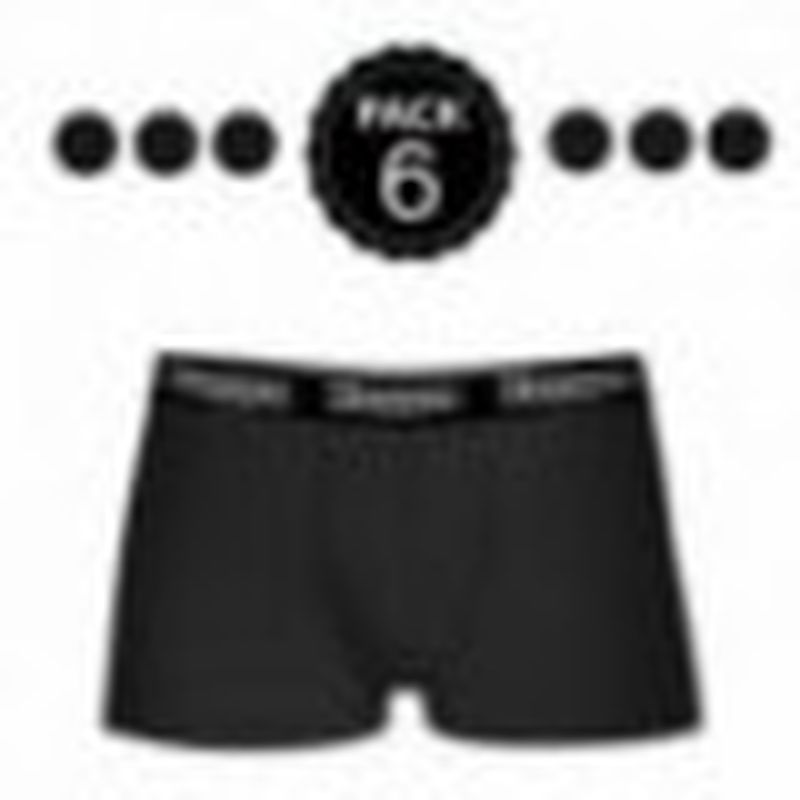 Set 6 boxer Kappa NEGRO - 95% algodón - 5% elastano