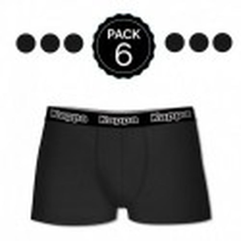 Set 6 boxer Kappa NEGRO - 95% algodón - 5% elastano
