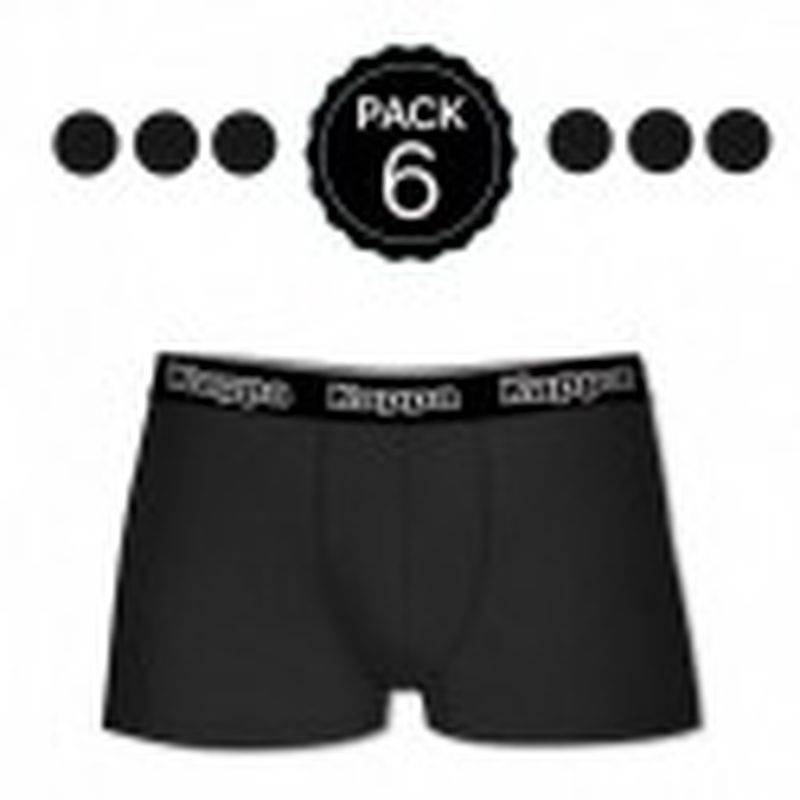 Set 6 boxer Kappa NEGRO - 95% algodón - 5% elastano