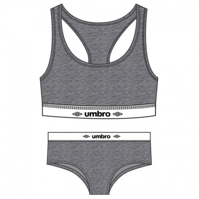 Set Sujetador gris UMBRO & Slip deportivo femenino gris UMBRO L