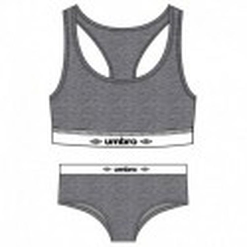 Set Sujetador gris UMBRO & Slip deportivo femenino gris UMBRO L