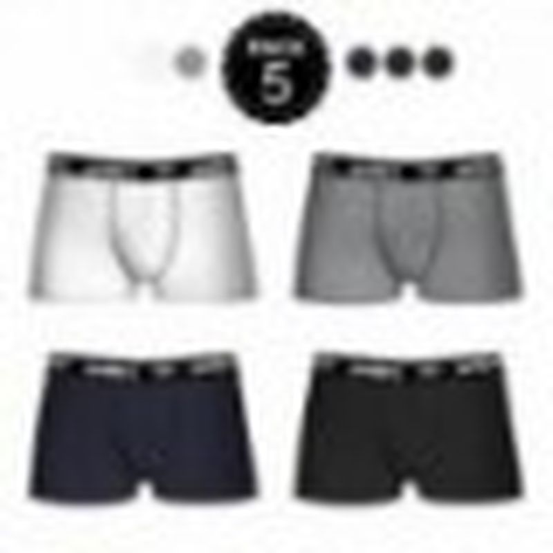 Set 5 Boxers UMBRO 2Negro/Blanco/Azul/Gris  - 65% polyester 35% algodón - Talla XXL