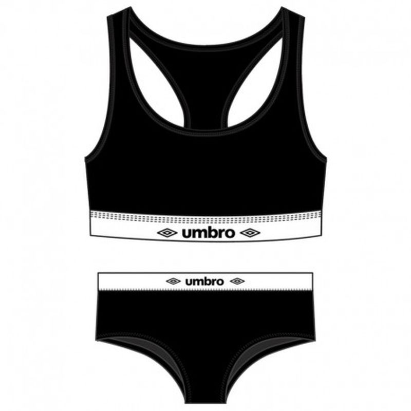Set Sujetador negro UMBRO & Slip deportivo femenino negro UMBRO L