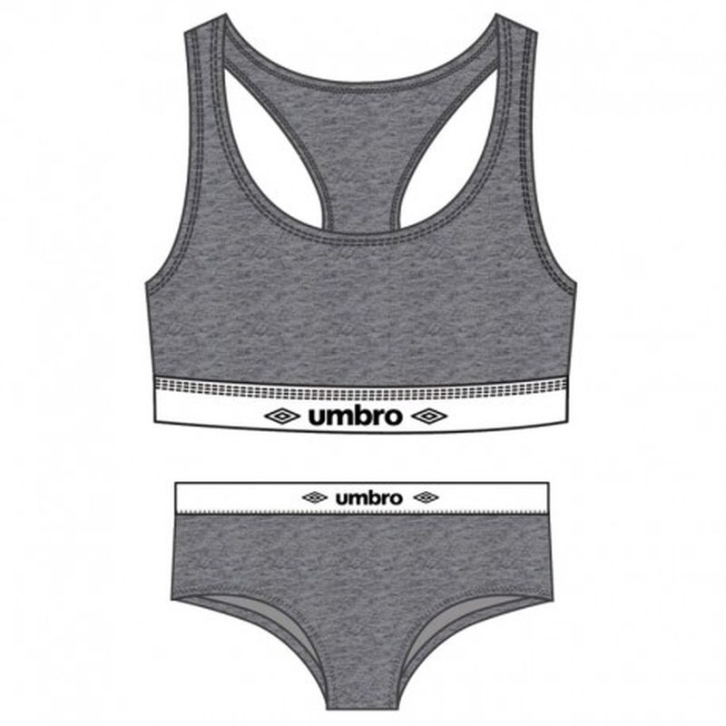 Set Sujetador gris UMBRO & Slip deportivo femenino gris UMBRO S