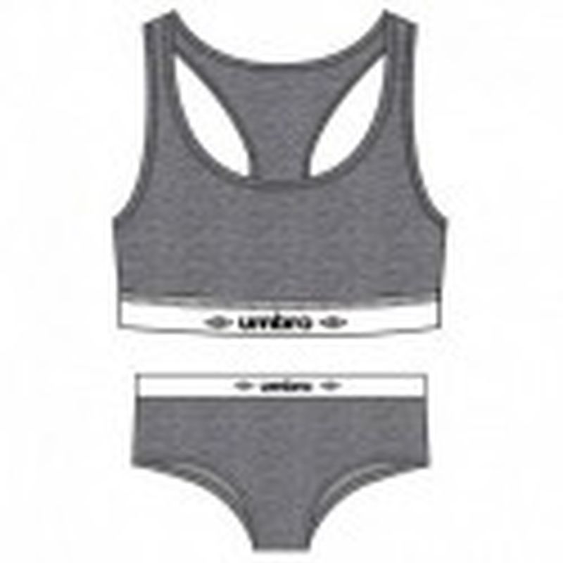 Set Sujetador gris UMBRO & Slip deportivo femenino gris UMBRO S