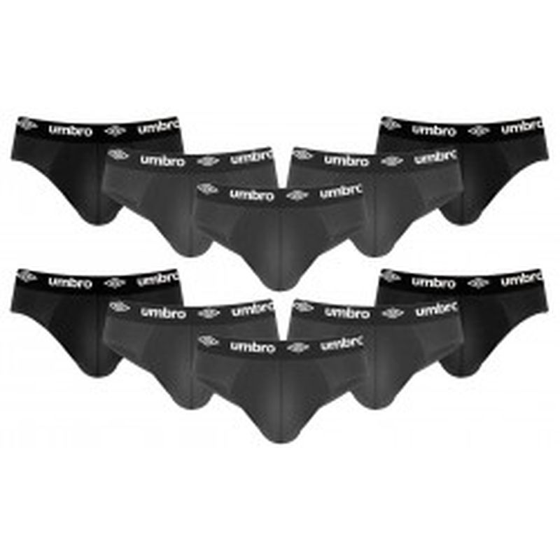 XL Set 10 slips hombre, negro(2) y gris(3), 100% algodón (salvo gris)