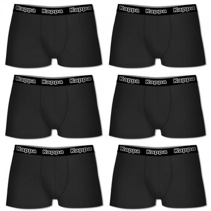 Set 6 boxer Kappa NEGRO - 95% algodón - 5% elastano