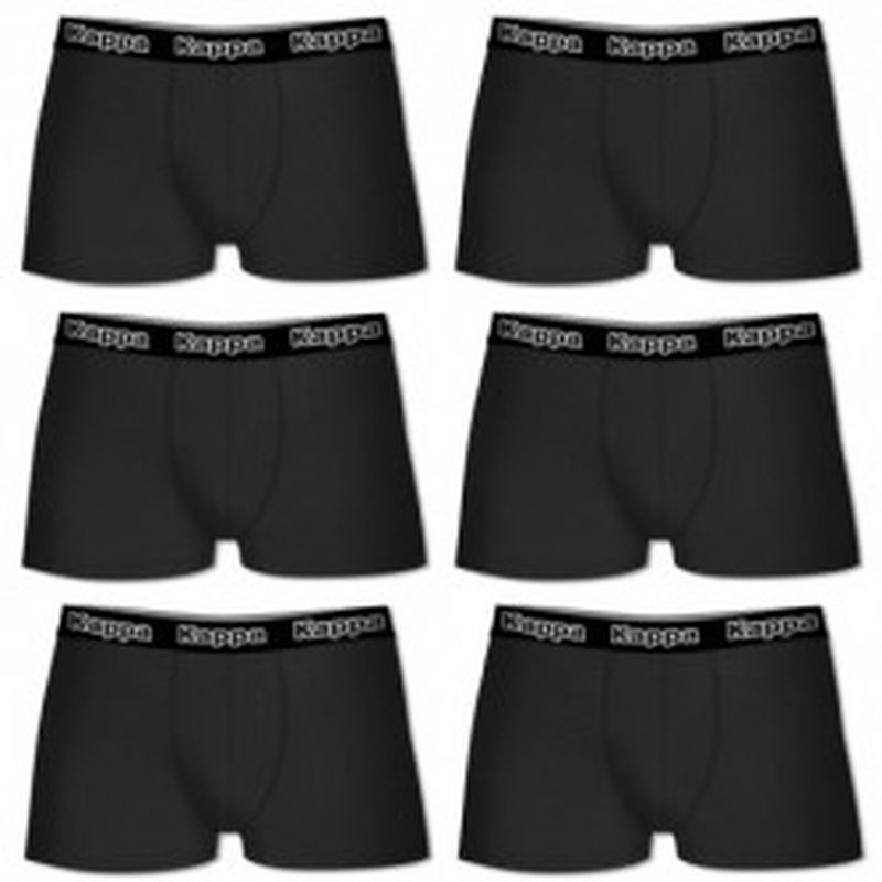 Set 6 boxer Kappa NEGRO - 95% algodón - 5% elastano
