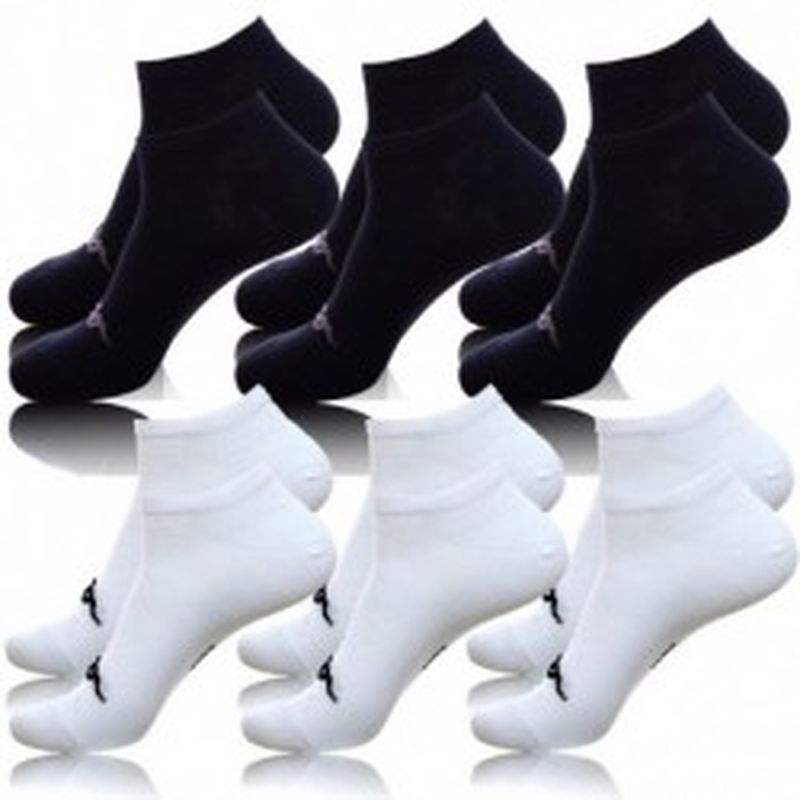 39/42 Set 6 pares calcetines invisibles, negros y blancos , KAPPA