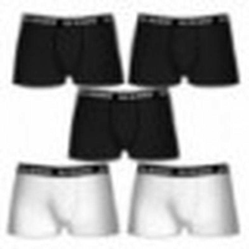 ****T123_PK1223 Set 5 boxers ALL BLACKS - 3 negro/2 blanco - 100% algodón