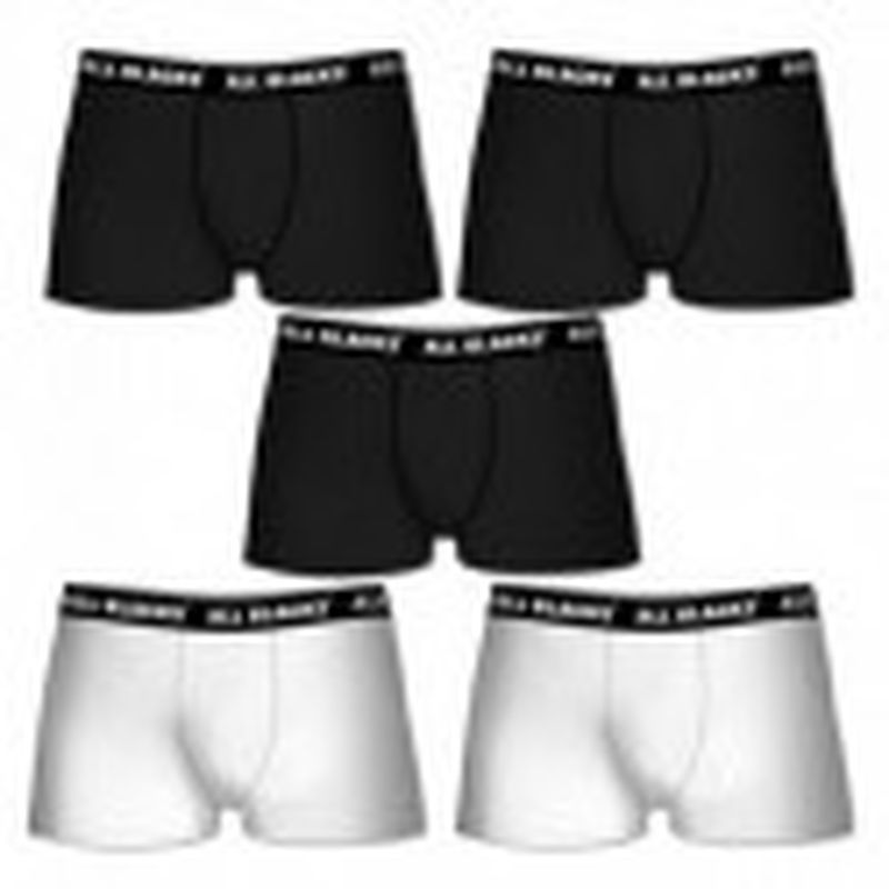 ****T123_PK1223 Set 5 boxers ALL BLACKS - 3 negro/2 blanco - 100% algodón