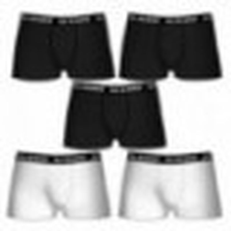 Set 5 boxers ALL BLACKS - 3 negro/2 blanco - 100% algodón