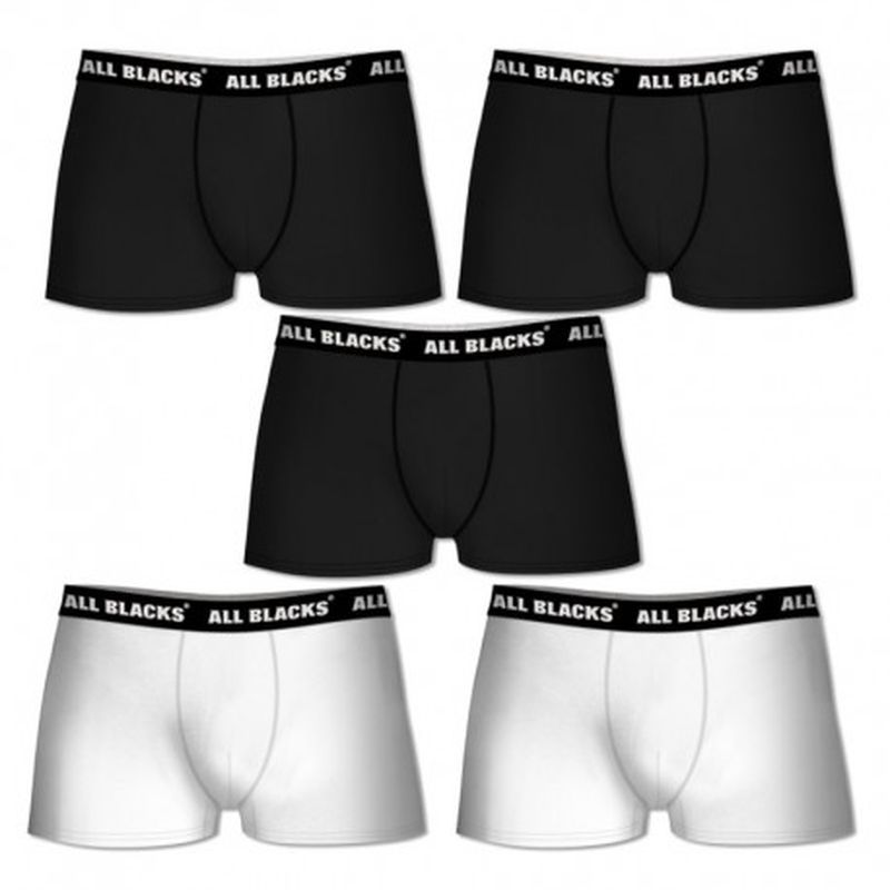 Set 5 boxers ALL BLACKS - 3 negro/2 blanco - 100% algodón