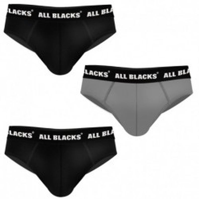3XL Set 3 slips ALL BLACKS - 2 negro/1 gris - 95% algodón