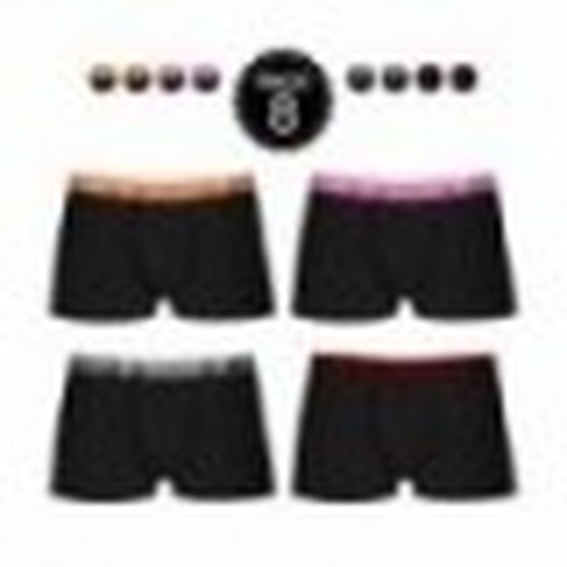 Set 8 boxers Pierre Cardin Negros con cintura en color Naranja/Rosa/Gris/Rojo 95% algodón 5% elastano