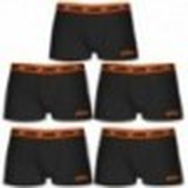 Boxer KTM - Set 5 boxer microfibra (60% poliéster - 35% algodón - 5% elastano) - negros con cintura naranja