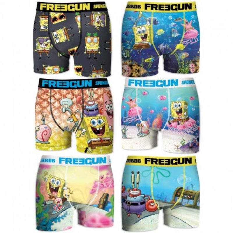 8/10 Pack 3pcs INFANTIL Surtido BOB ESPONJA FREEGUN - Talla 8/10