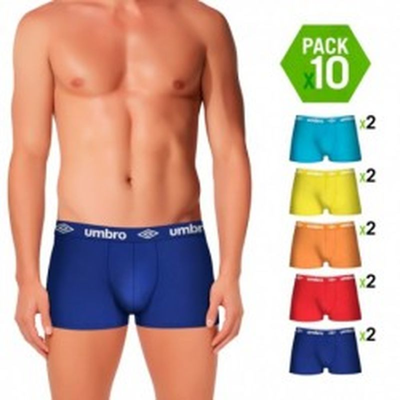 Set 10 Boxers UMBRO color-multicolor  - 65% polyester 35% algodón - Talla S
